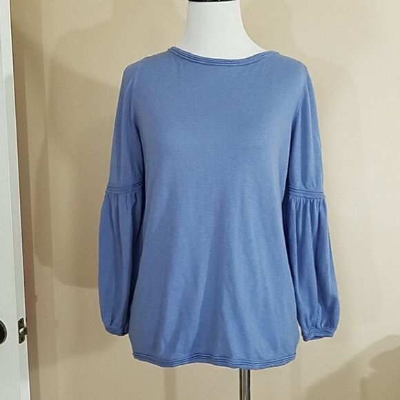 LOFT Periwinkle sweater with balloon sleeves - Picture 1 of 4